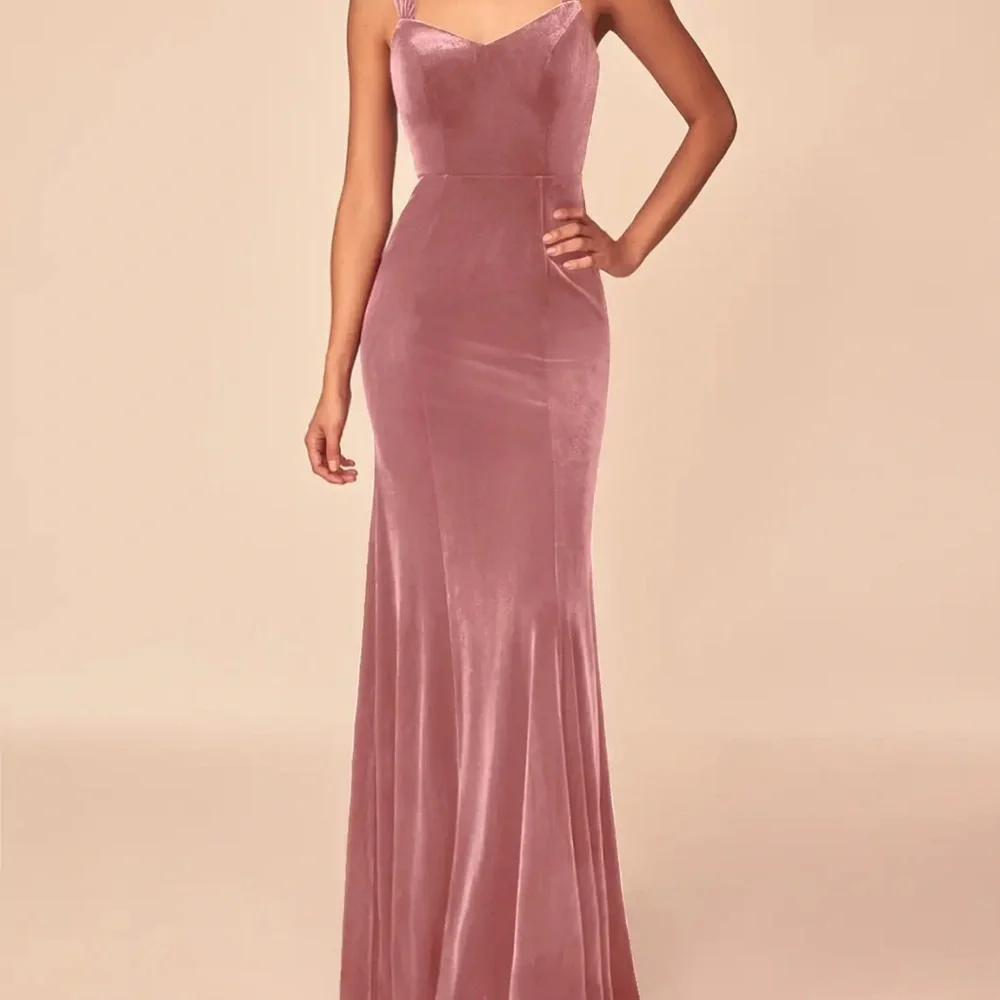 Azazie Velvet Bridesmaid Dress Dusty Rose - Picture 5 of 6